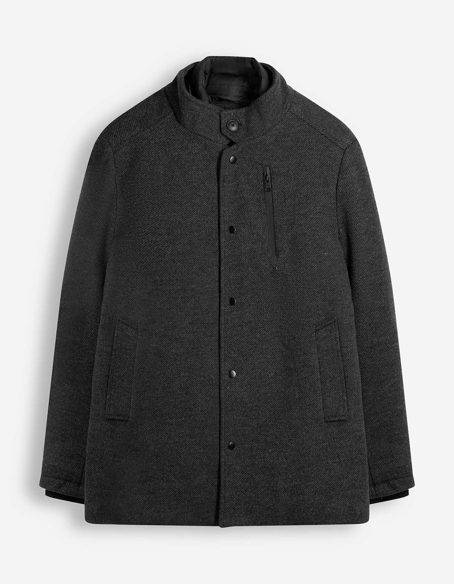 Cappotto - Effetto lana - Grigio scuro