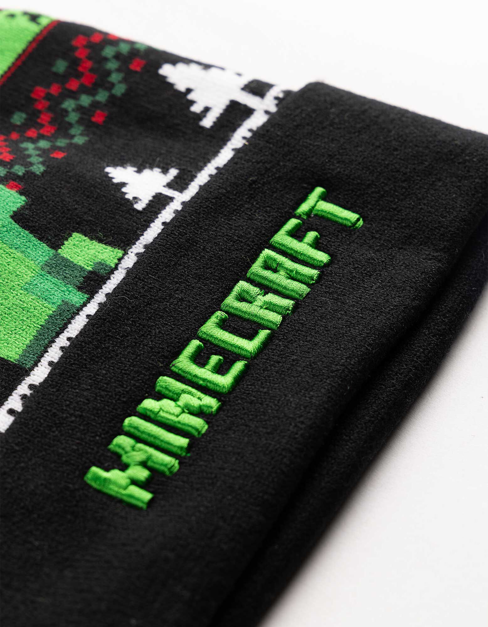 Muts met pompon - Minecraft - Zwart