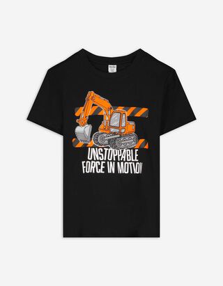 T-Shirt - Frontprint - Schwarz