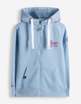 Sweatjacke - Stickerei - blau