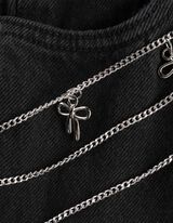 Farmernadrág - Láncrezszlet - fekete