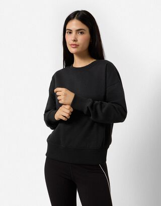 Sweatshirt - Oversized Fit - Schwarz