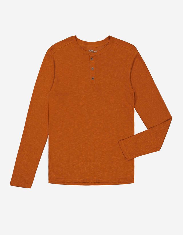 Herren Langarmshirt - Knopfverschluss