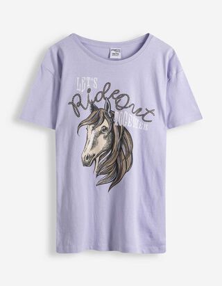 T-shirt - Voorkantprint - lila