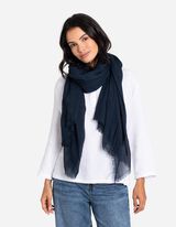 Sjaaltje - Franjes aan de zomen - donkerblauw