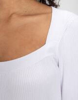 Pull-over - Viscose m&eacute;lang&eacute;e - blanc
