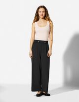 Culotte - Webstoff - schwarz