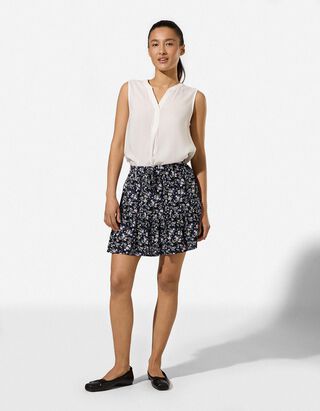 Skort - Elastischer Bund - Schwarz