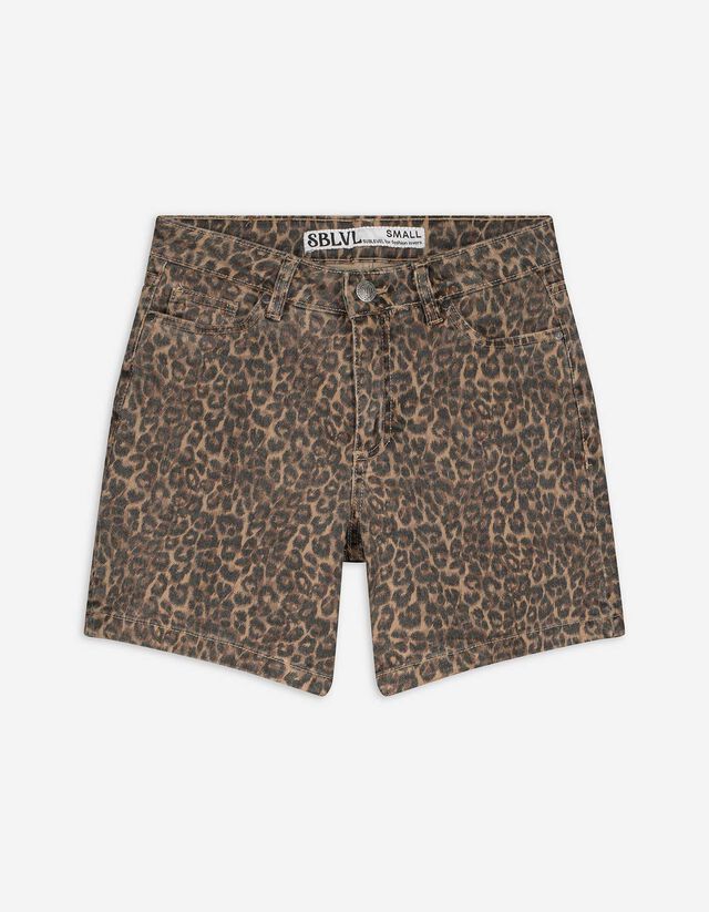 Shorts - Leopardenmuster - hellbraun