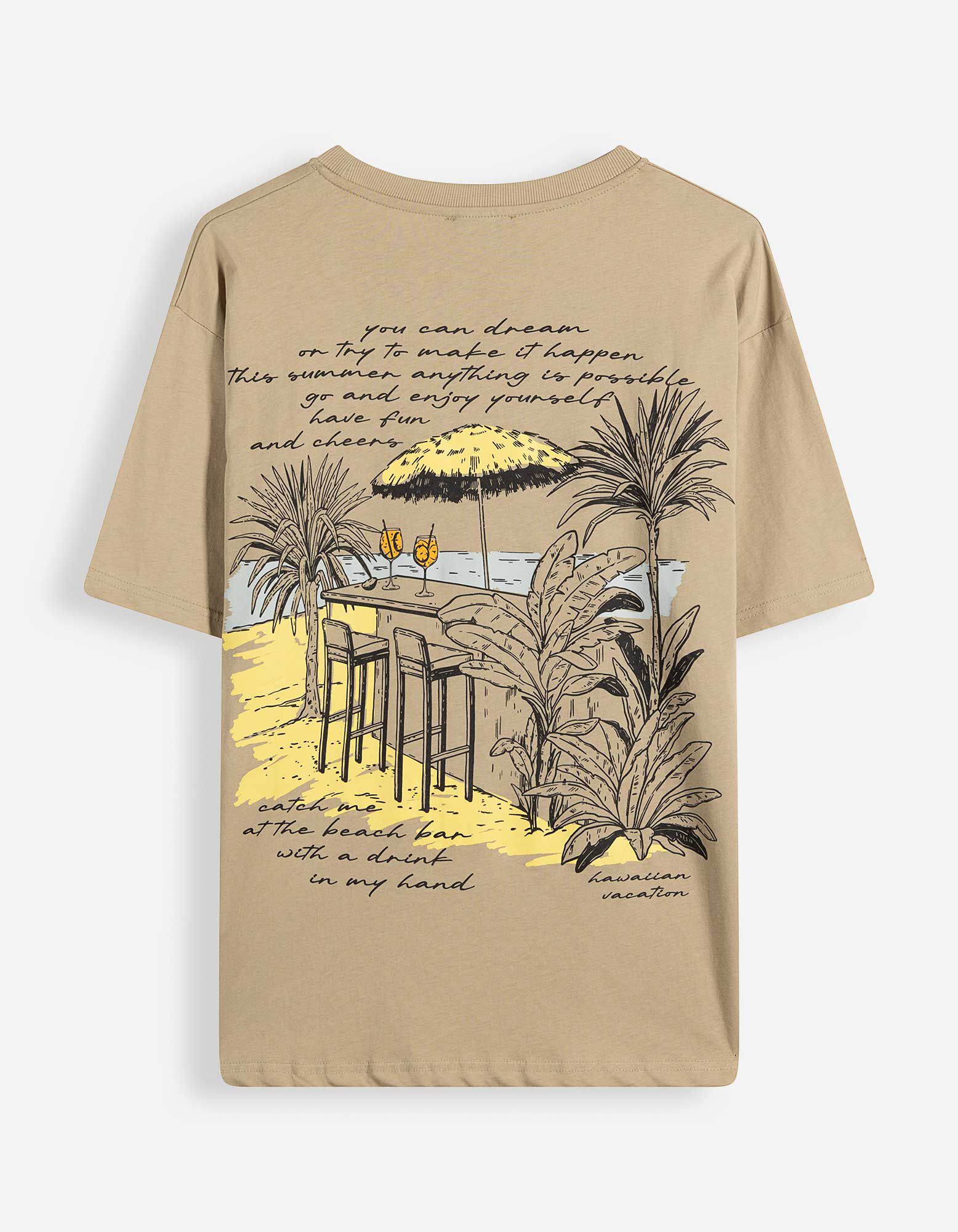 T-shirt - Dos imprim&eacute; - vert clair 