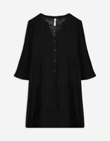 Jurk - Mousseline - zwart