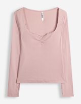 Longsleeve - Met kant - Lichtpaars