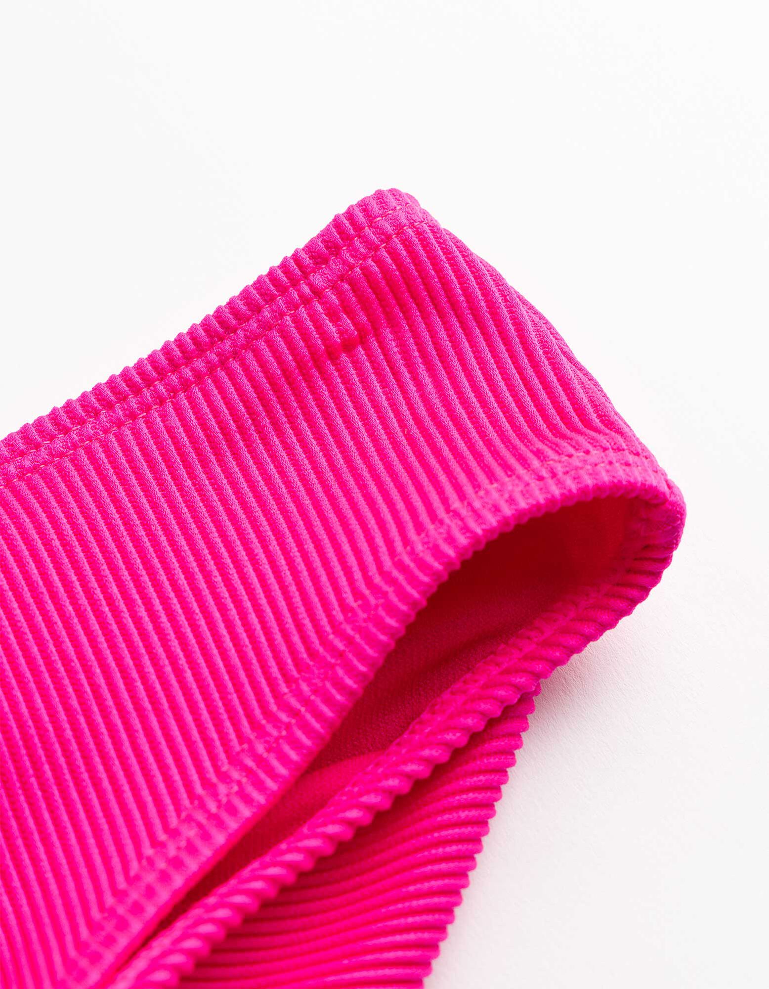 Ensemble haut de bikini et slip de bikini - Mati&egrave;re structur&eacute;e - rose