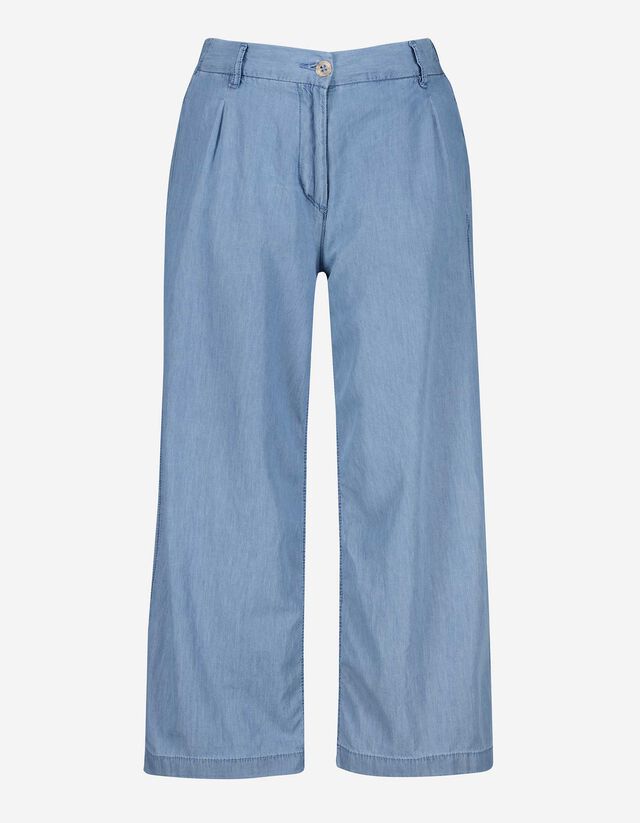 Pantaloni culotte - Passanti per cintura - celeste