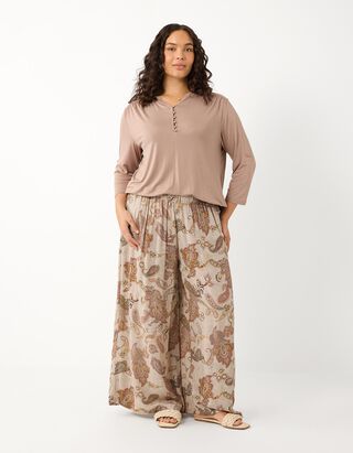 Culotte - Paisleymuster - Beige