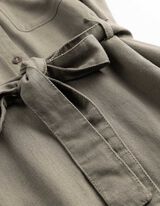 Kleid - Leinen-Optik - gr&uuml;n