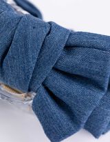 naszyta kokardka - jasny niebieski