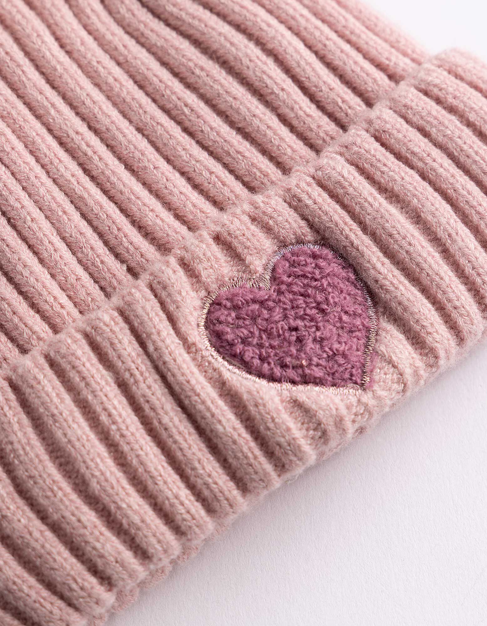 M&uuml;tze - Frottee-Applikation - Rosa