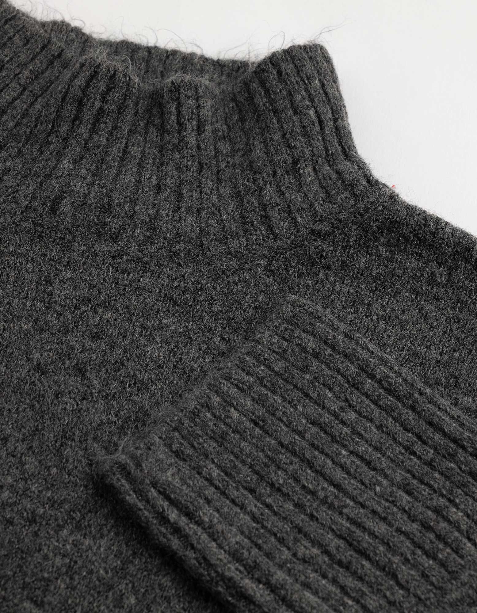 Pleten&yacute; sveter - Mockneck - Tmavosiv&aacute;
