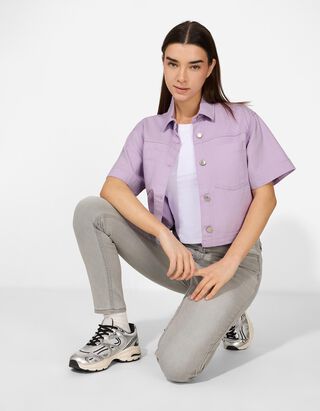 Chemise en jean - Unicolore - Lilas