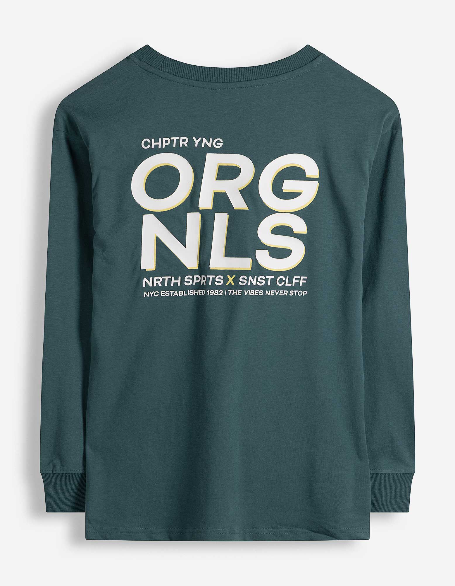 T-shirt &agrave; manches longues - Coupe oversize - vert fonc&eacute;