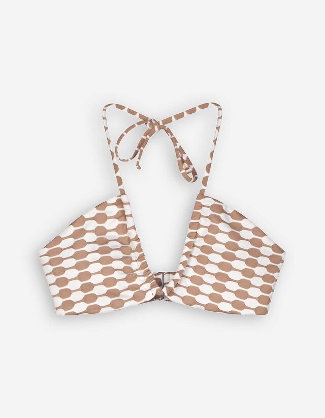 Top bikini - Materiale strutturato - beige