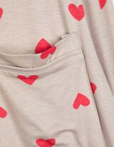 Pyjama Set aus Shirt und Hose - Viskose - beige