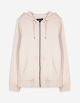 Sweatjacke - Kapuze mit Tunnelzug - weiß