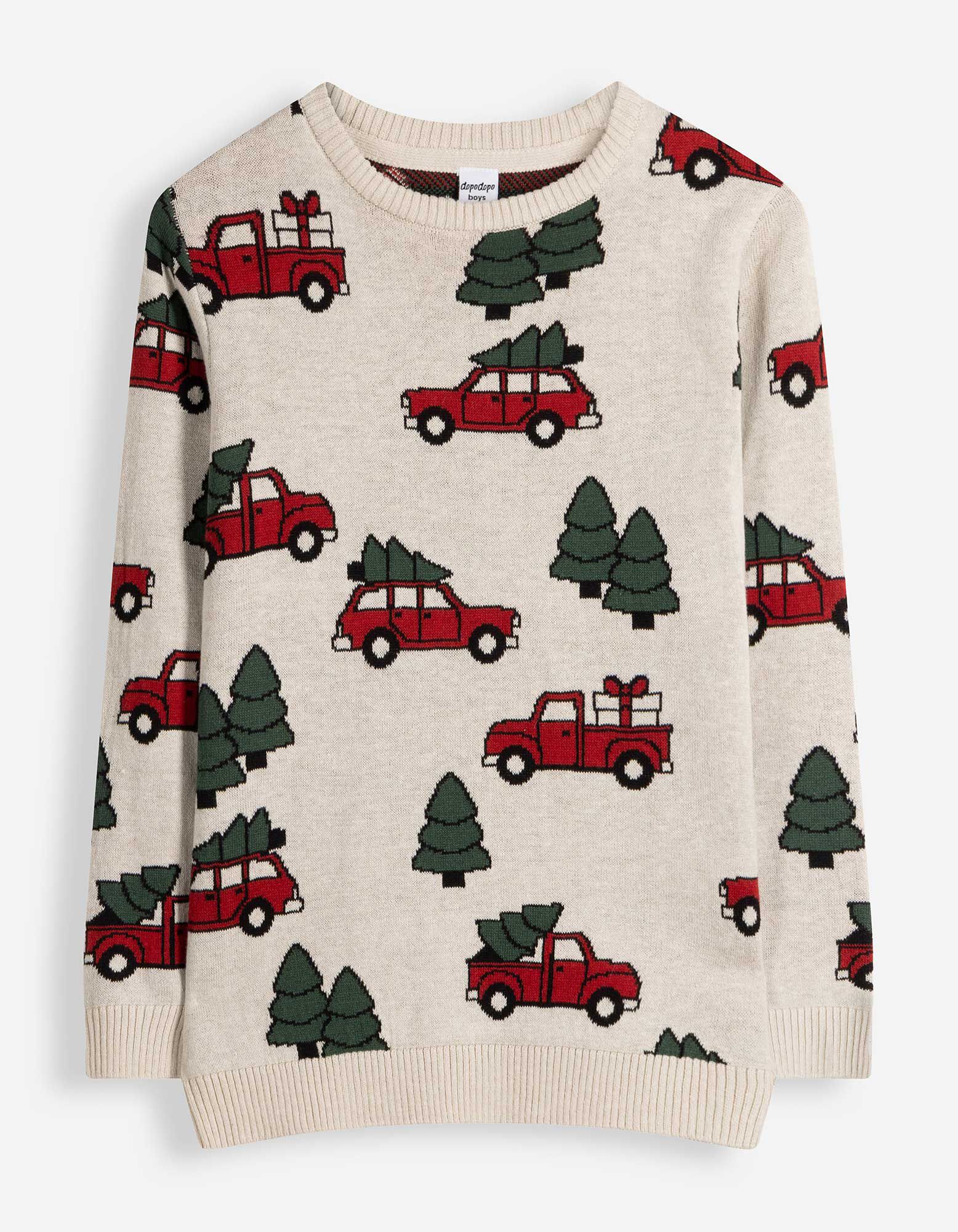 Longpullover - gemustert - Beige