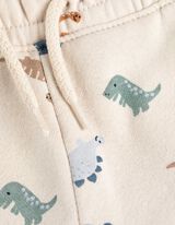 Jogginghose - Allover-Print - weiß