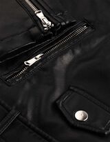 Bikerjacke - Kunstleder - Schwarz