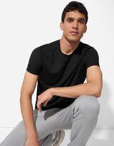 T-Shirt - einfarbig - schwarz