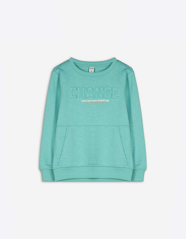 Sweatshirt - Kangoeroezak - turkoois