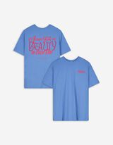 T-Shirt - Rückenprint - hellblau