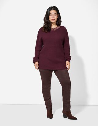 Leggings - Wildlederimitat - dunkelbraun