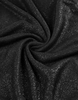 koszulka z długim rękawem - materiał brokatowy - czarny