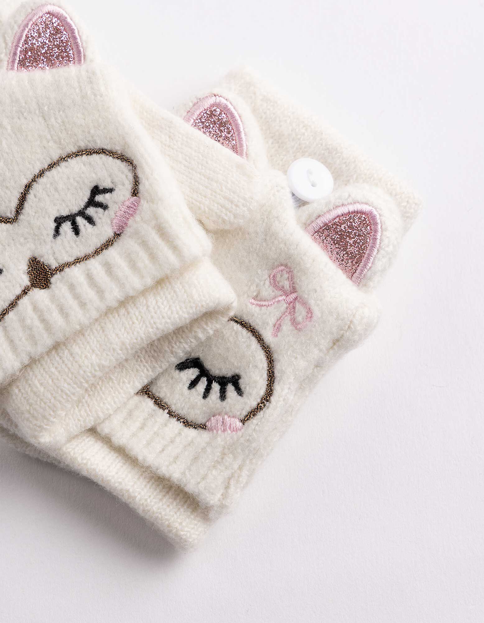 Handschuhe - Stickereien - Off-White