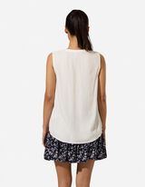 Blusentop - einfarbig - Off-White