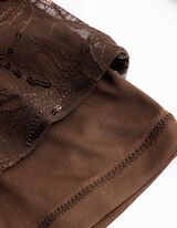 Kleid - Paillettenbesatz - Braun