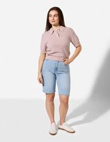 Strickpullover - Polokragen - Rosa