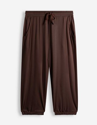 Caprihose - Viskose-Mix - Dunkelbraun