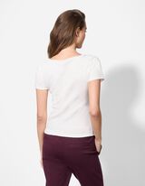 T-shirt - Geribd - wit