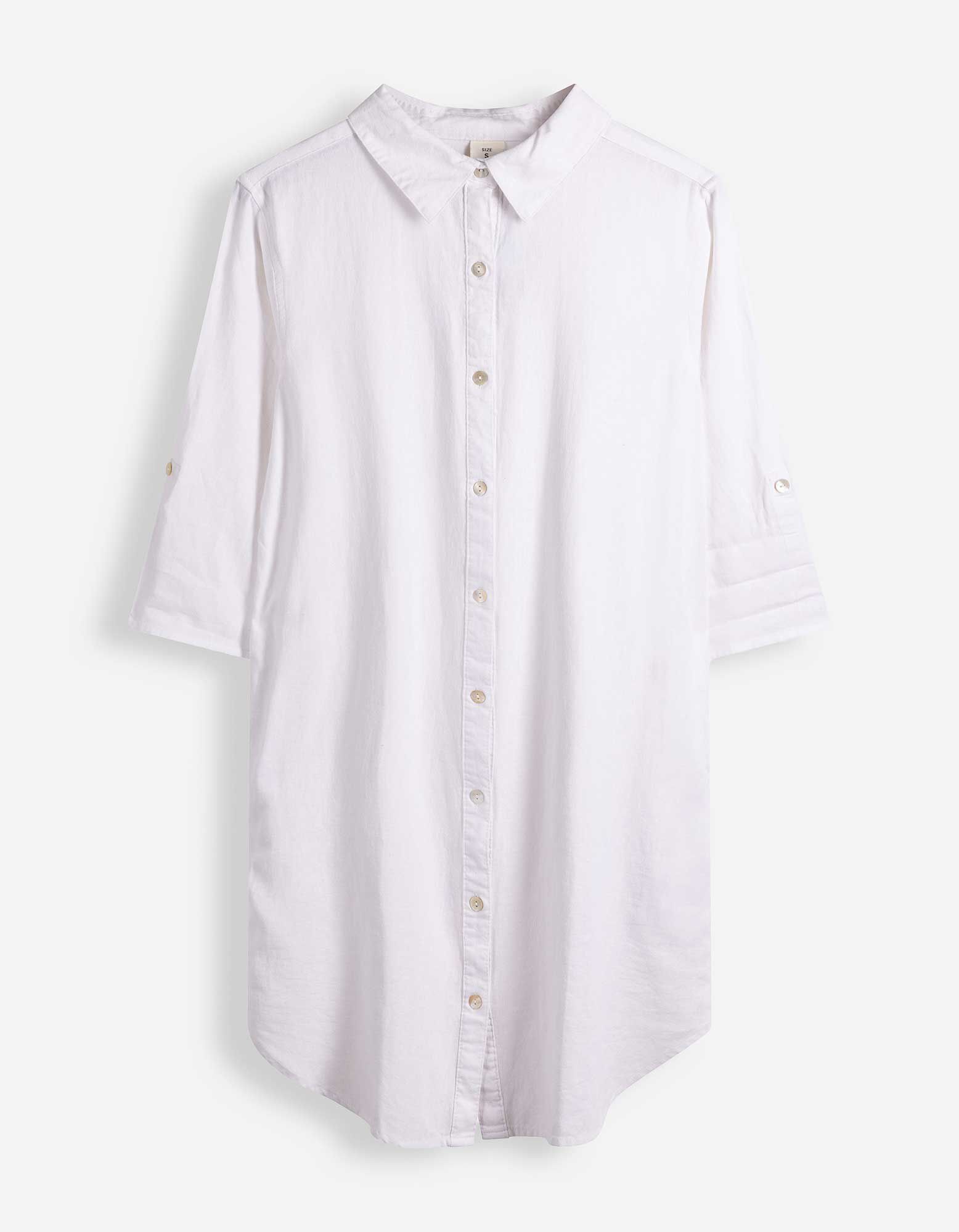 Kleid - Hemdkragen - Wei&szlig;