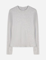 Maglia a manica lunga - Tessuto glitterato - grigio