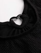 Set aus Bikinitop und Bikinislip - Rippenstruktur - schwarz