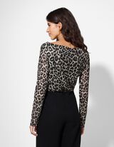 Langarmshirt - Mesh - beige