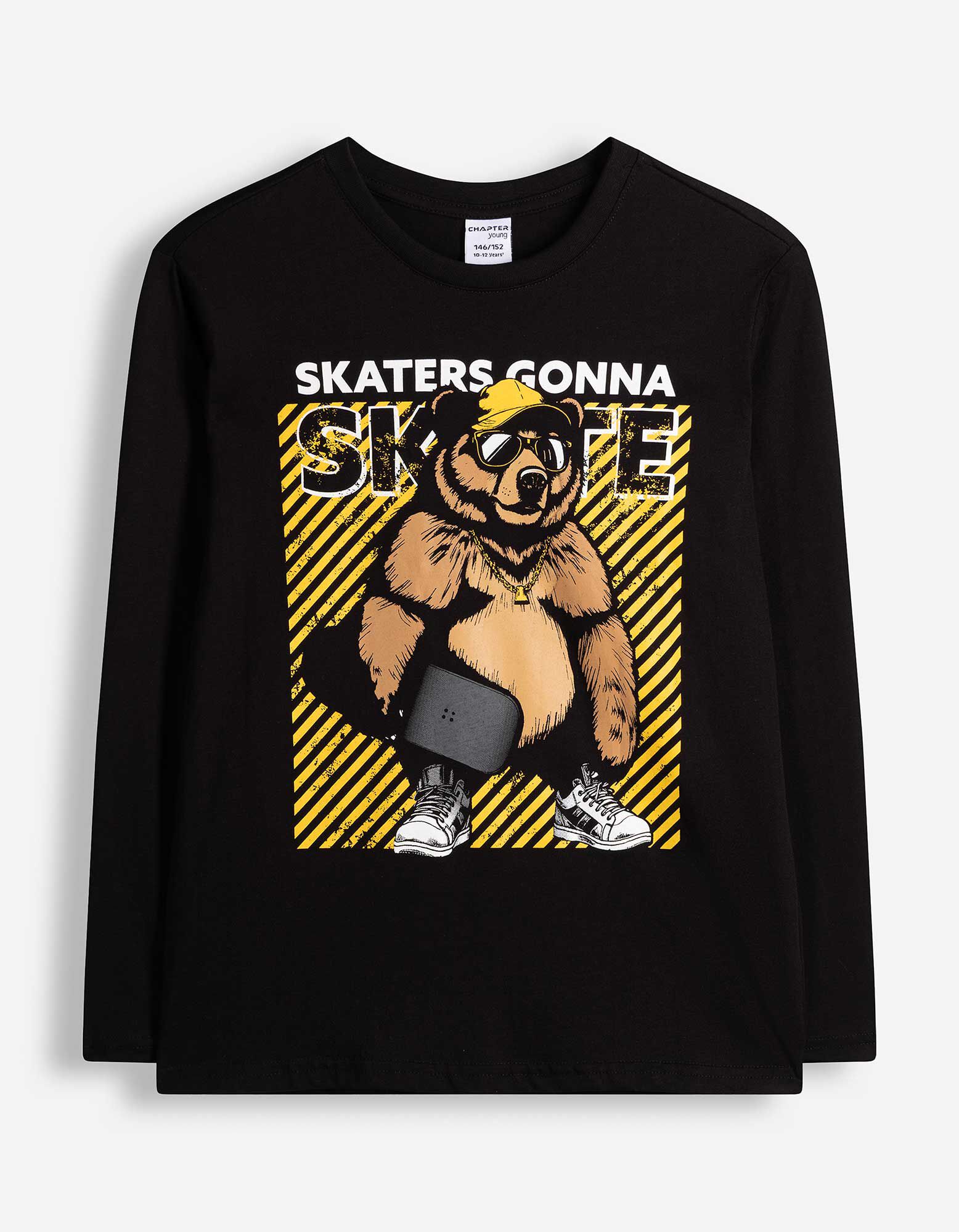 Longsleeve - Voorkantprint - Zwart