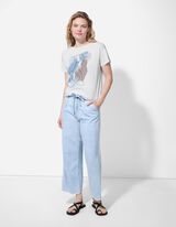 T-Shirt - Zierperlen - weiß