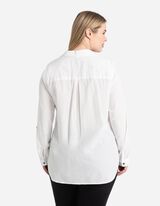 Marškiniai - Rankovės su užlenkimu - baltas