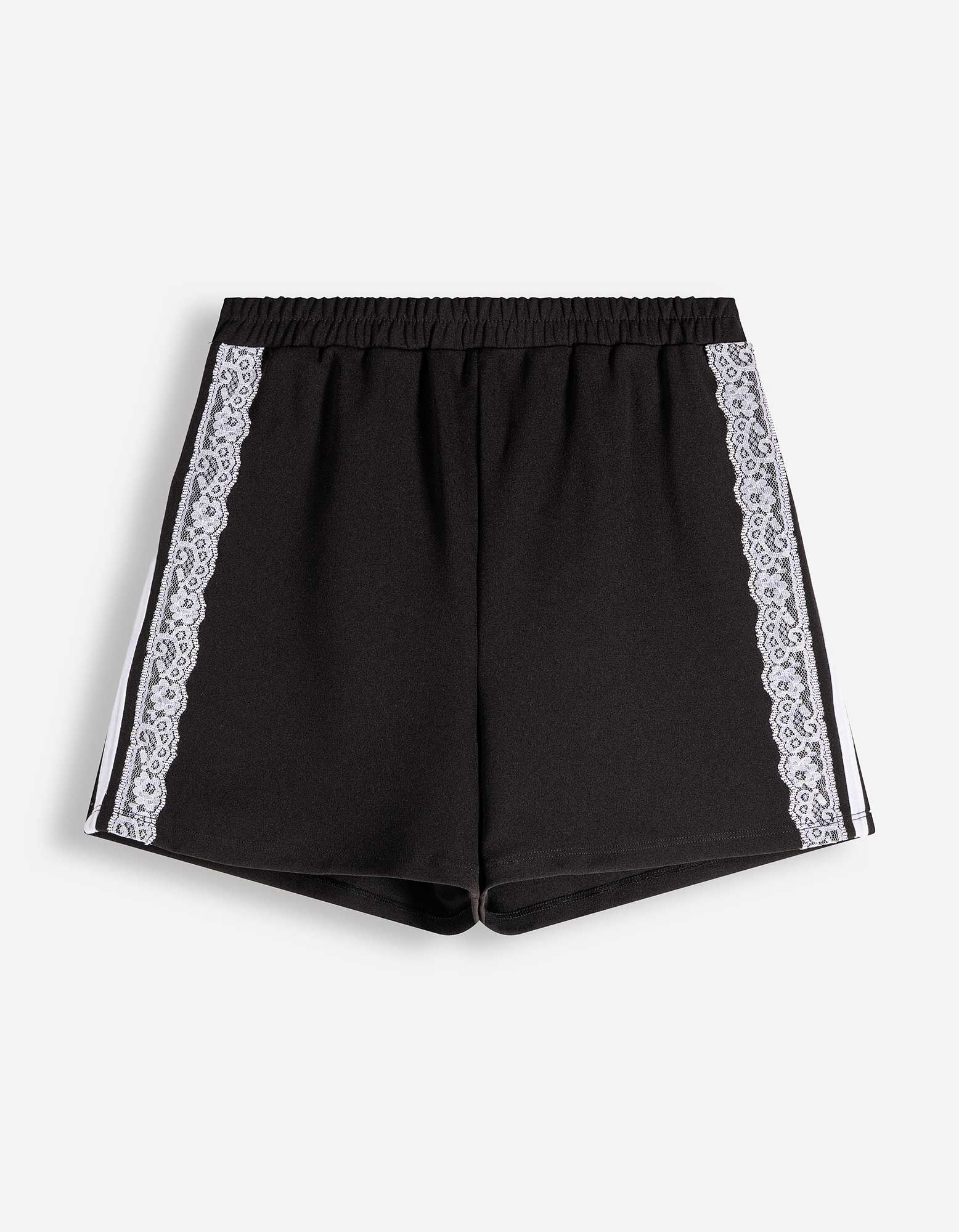 Shorts - Spitzenbesatz - Schwarz